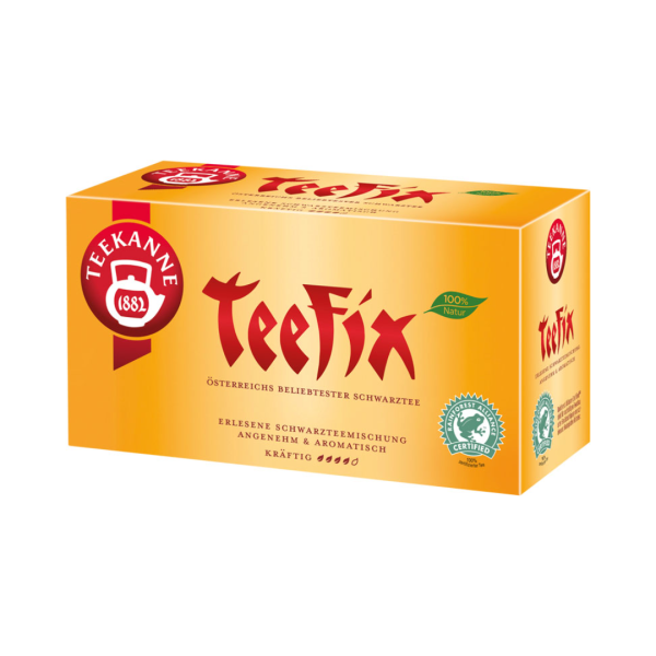 Teekanne Teefix, Schwarzteemischung, 20 Teebeutel im Kuvert